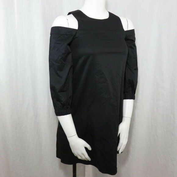 NEW TIBI NEW YORK 4 STRUCTURED CREPE CUT OUT RUFFLE SLEEVE DRESS - Picture 4 of 11